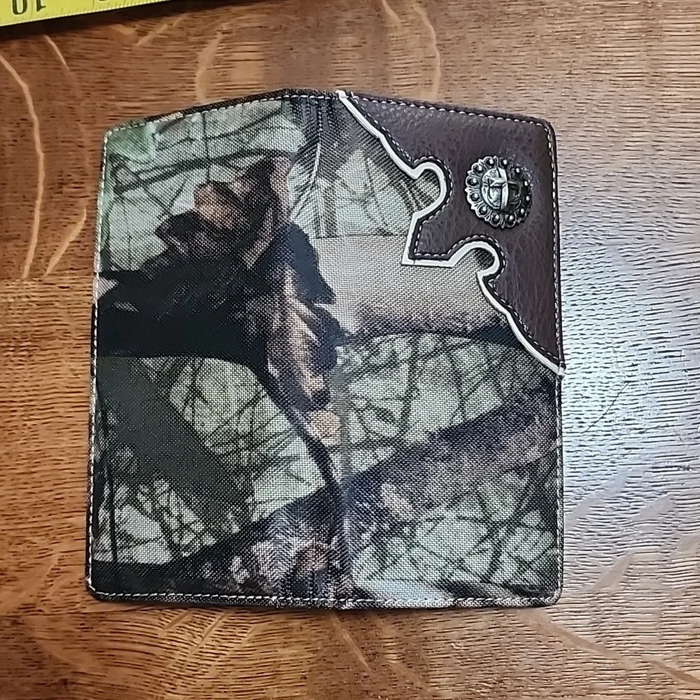 Camo wallet cross checkbook camouflage long